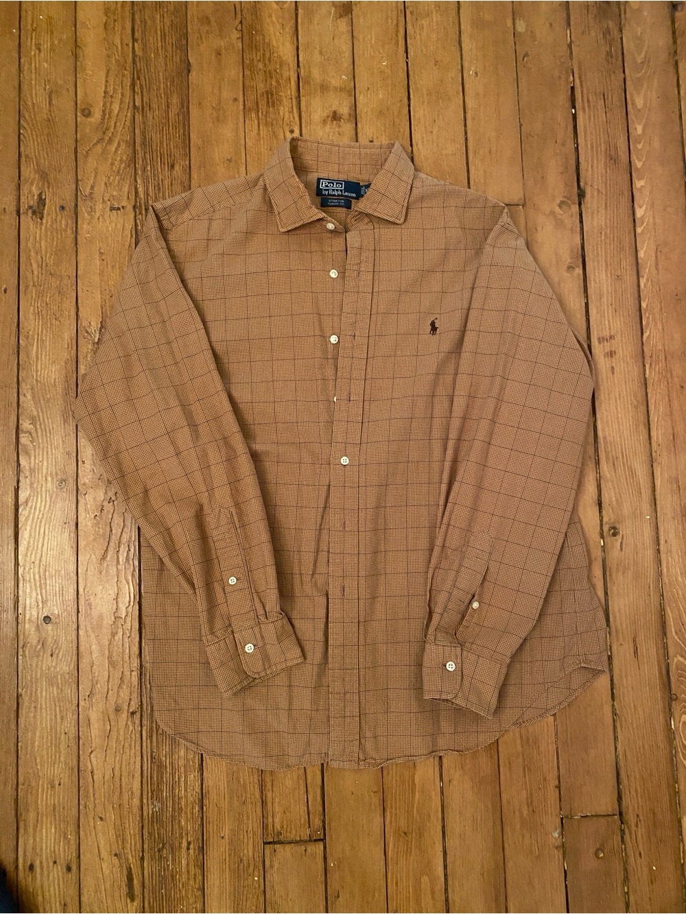 Polo by Ralph Lauren Brown Windowpane houndstooth Cotton Button-Down Shirt